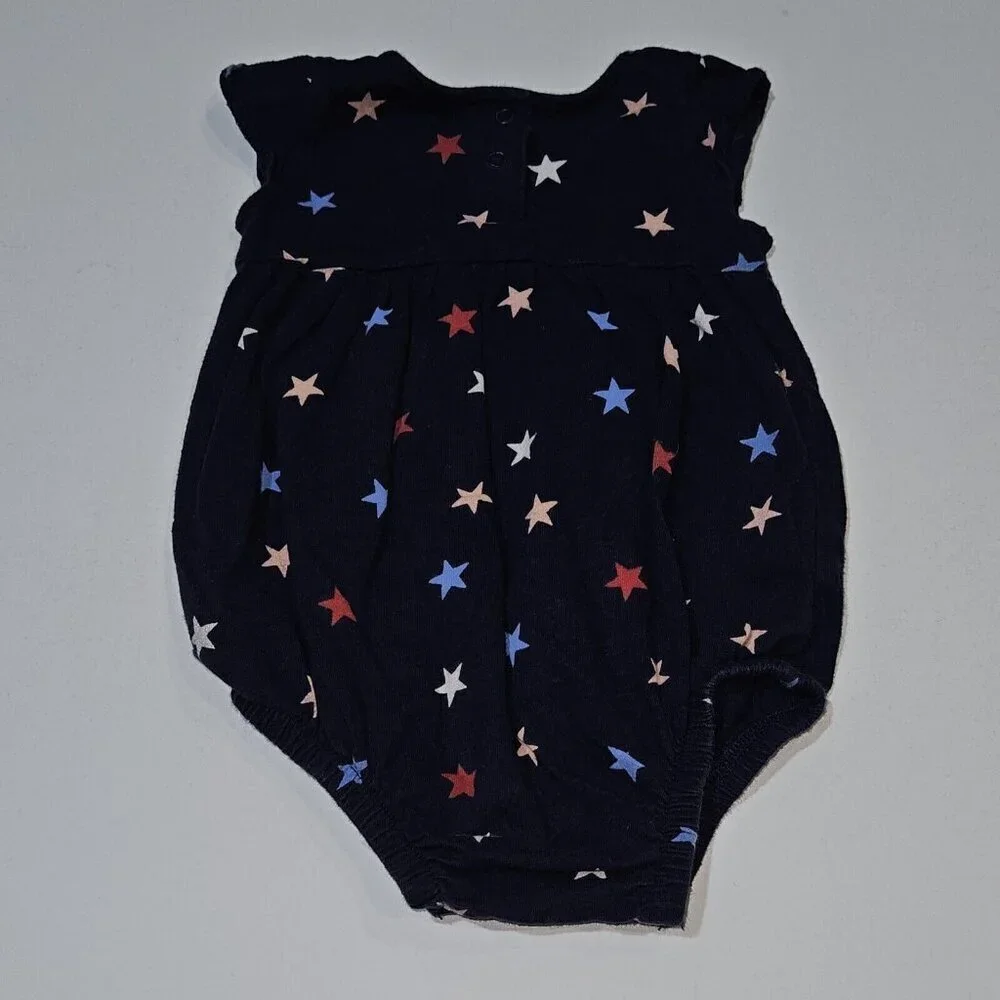Patriotic 4th of July Baby Girl 3-6 Months Clothes Lot Shirt Romper Bodysuit RWB